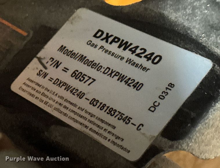 image for item EM8140 DeWalt DXPW4240 pressure washer