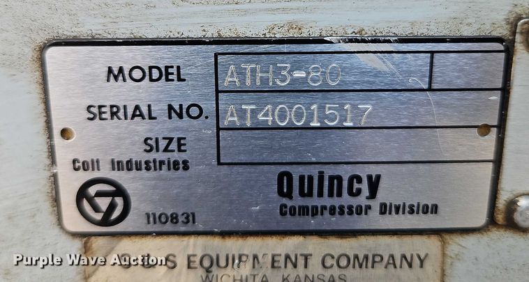 image for item EO4657 Quincy ATH3-80 air compressor