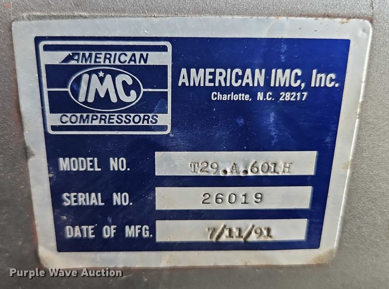 image for item EO4658 American IMC T29.A,601H air compressor