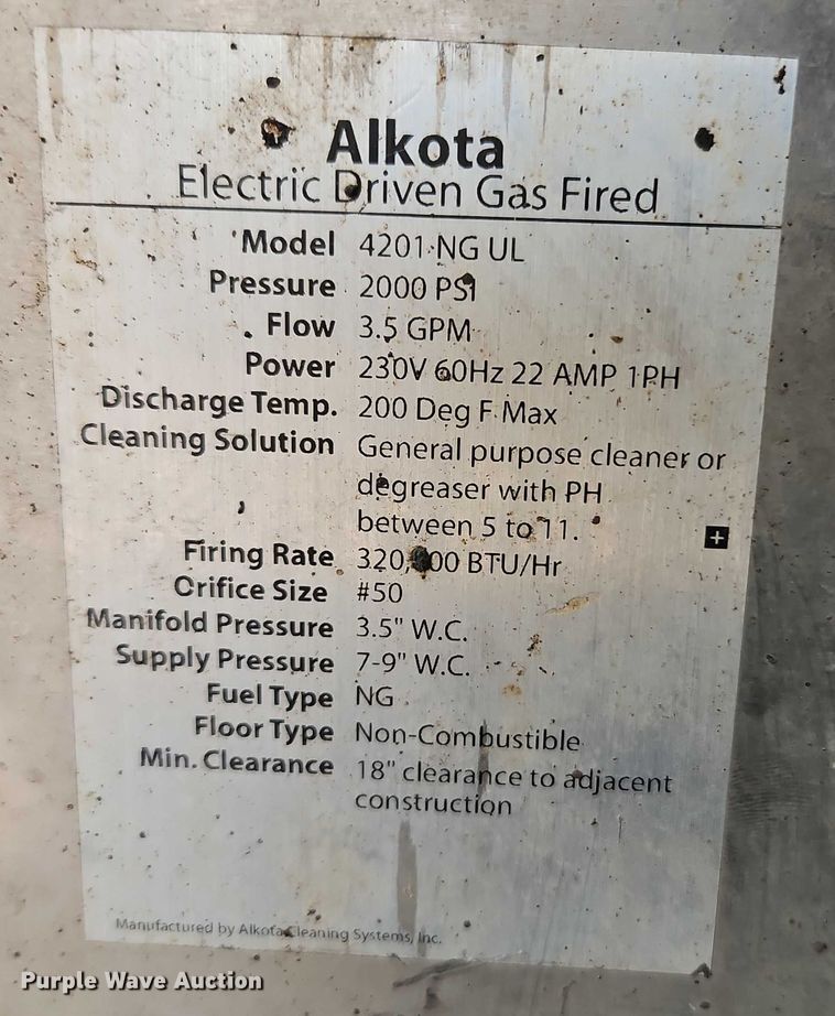 image for item EO4663 Alkota 4201AEUL pressure washer