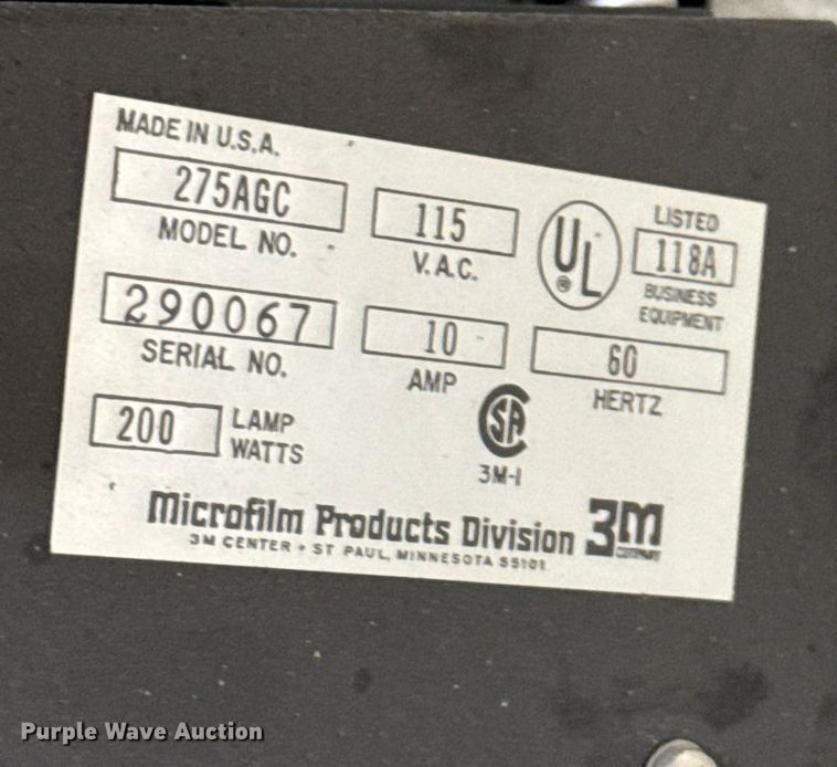 image for item EP0624 1977 3M 500 microfilm reader
