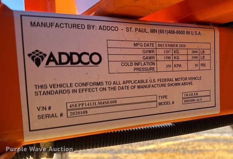 image for item ER2419 2020 ADDCO message board trailer