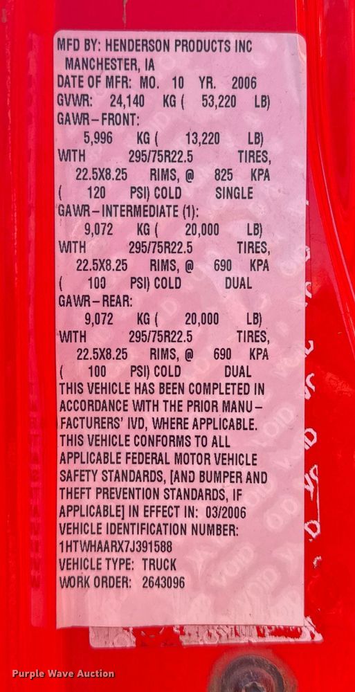 image for item ER2430 2007 International 7400 dump truck