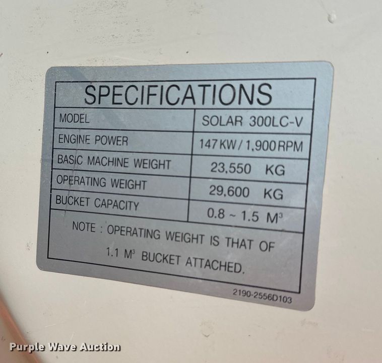 image for item ET4626 2006 Daewoo Solar 300LC-V excavator