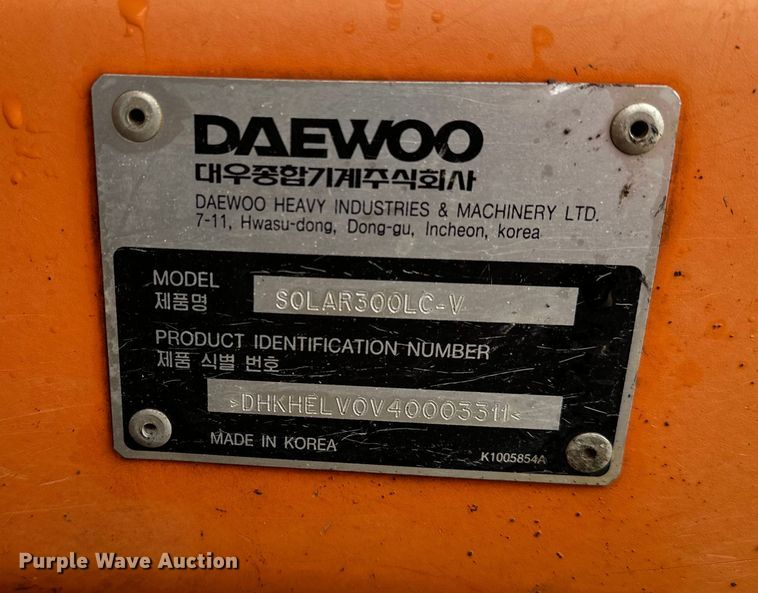 image for item ET4626 2006 Daewoo Solar 300LC-V excavator