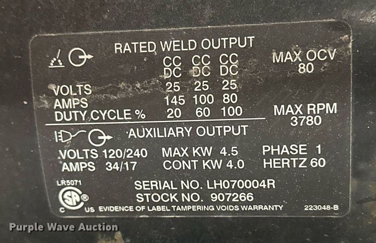 image for item DF8620 Miller Blue Star 145 welder/generator