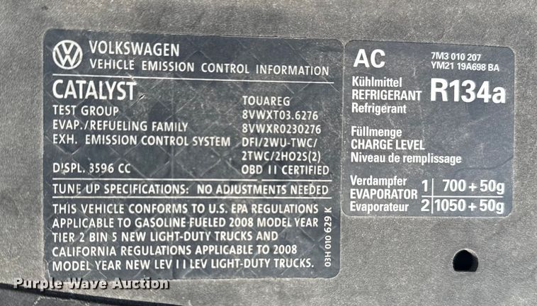 image for item DJ7817 2008 Volkswagen Touareg SUV