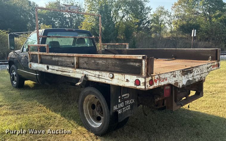 image for item DJ7818 1998 Chevrolet 3500 flatbed pickup truck