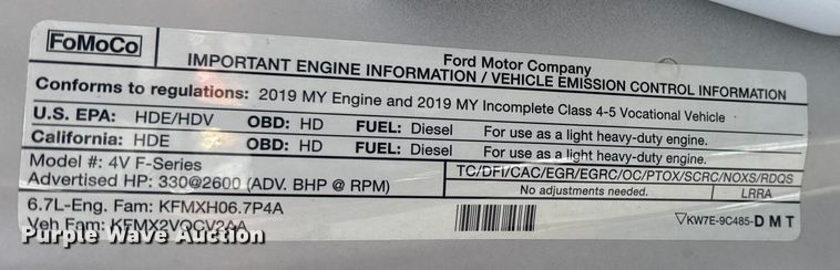 image for item DJ7822 2019 Ford F550 Super Duty flatbed truck