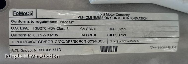 image for item DJ7823 2020 Ford F550 Super Duty truck cab and chassis