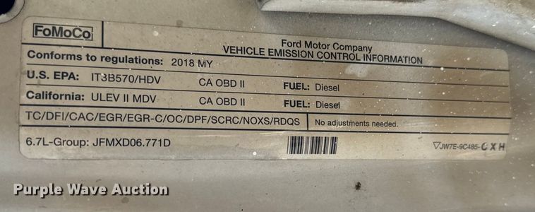 image for item DJ7824 2018 Ford F350 Super Duty SuperCab pickup truck