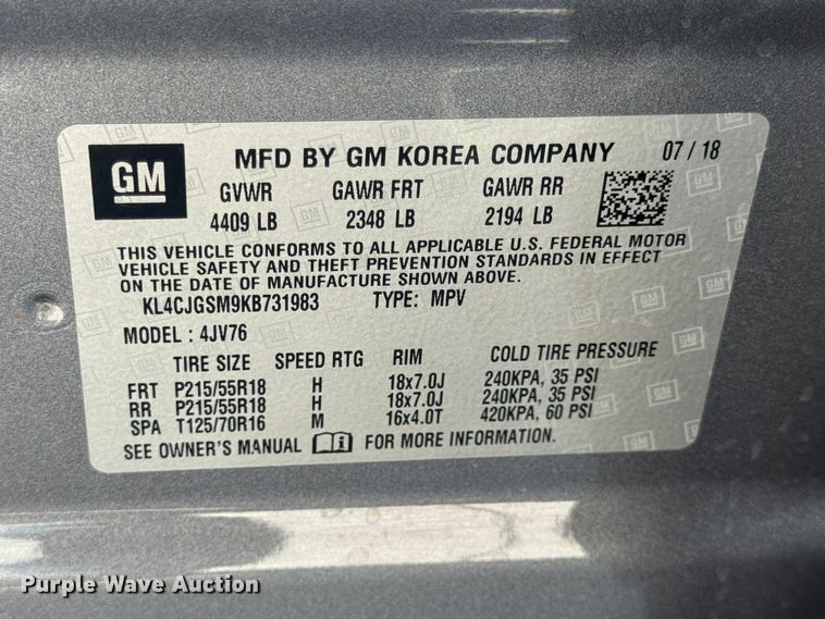 image for item DO2295 2019 Buick Encore SUV