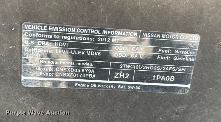 image for item DU1326 2012 Nissan NV2500 van