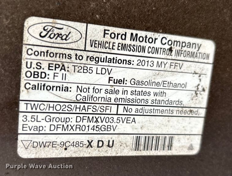 image for item DU1330 2013 Ford Taurus Police 