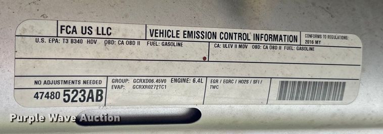 image for item DU1336 2016 Dodge Ram 2500  pickup truck