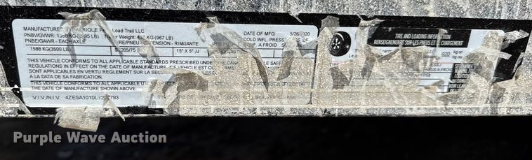 image for item DW6599 2020 Load Trail utility trailer