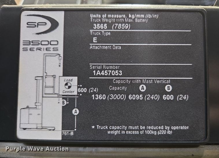image for item DY1235 2016 Crown SP3520-30 order picker