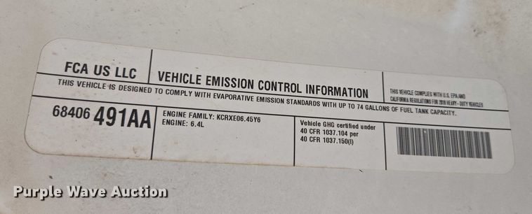 image for item DY1240 2019 RAM 3500HD Crew Cab flatbed pickup truck