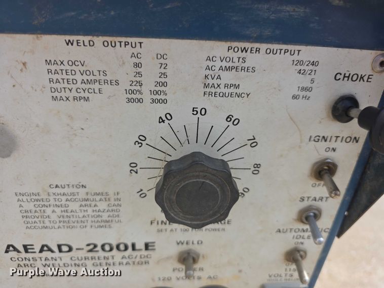 image for item DZ6330 Miller AEAD-200LE welder/generator