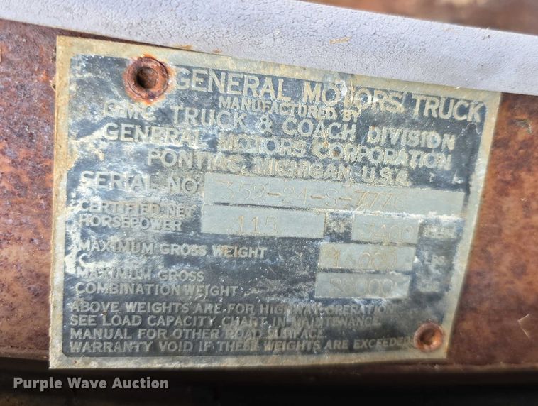 image for item DZ6393 1952 GMC 350  truck cab and chassis