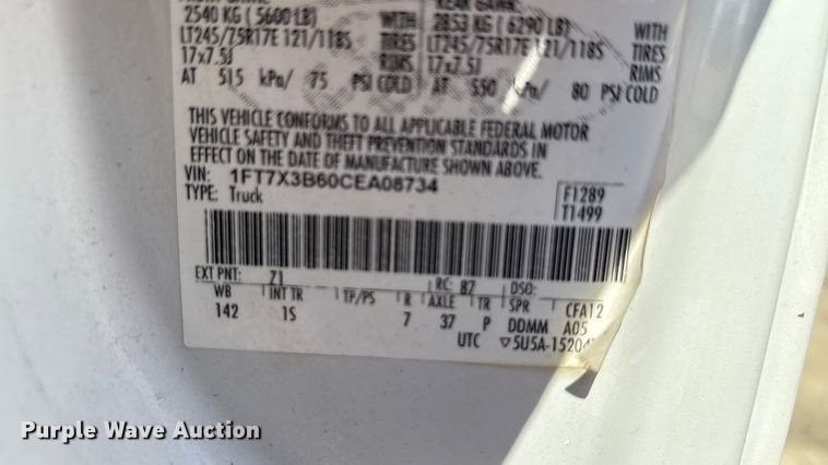 image for item EA7539 2012 Ford F350 Super Duty SuperCab utility bed pickup truck