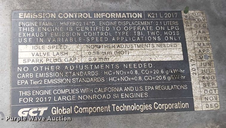 image for item EC1190 2017 UniCarriers PF50 forklift