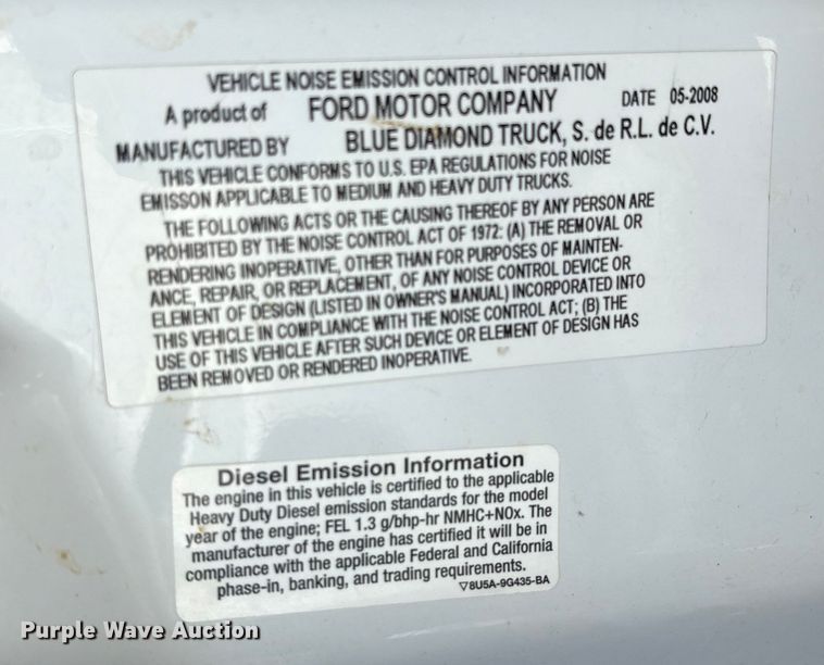 image for item EC8017 2008 Ford F750 Super Duty XL dump truck