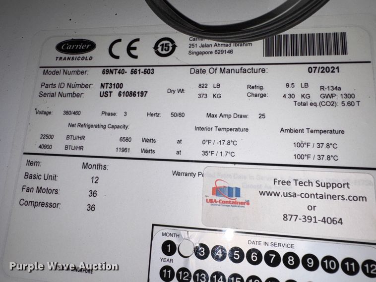 image for item EC8020 CIMC refrigerated shipping container