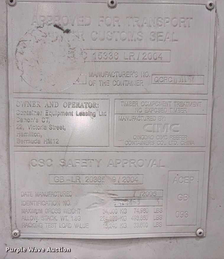 image for item EC8021 Refrigerated shipping container