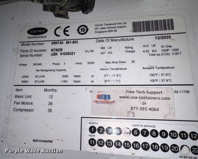 image for item EC8022 2021 Refrigerated shipping container