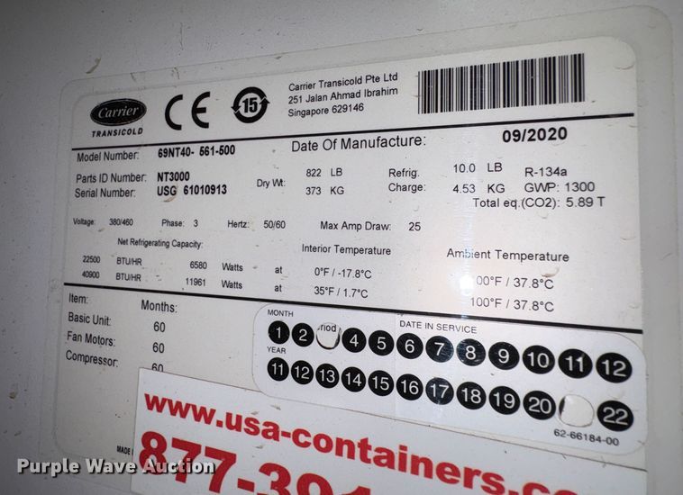 image for item EC8025 Refrigerated shipping container