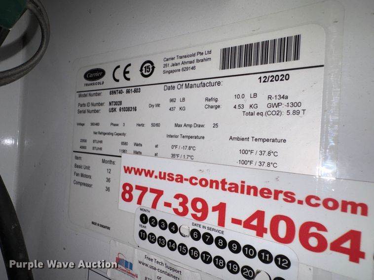 image for item EC8027 USA-Containers refrigerated shipping container