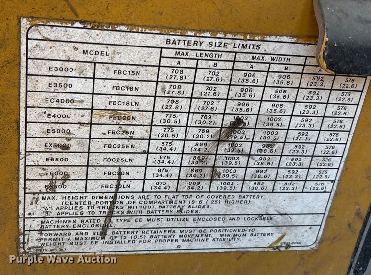 image for item EC8034 2006 Caterpillar E 6000 Warehouse Forklift ( Electric)