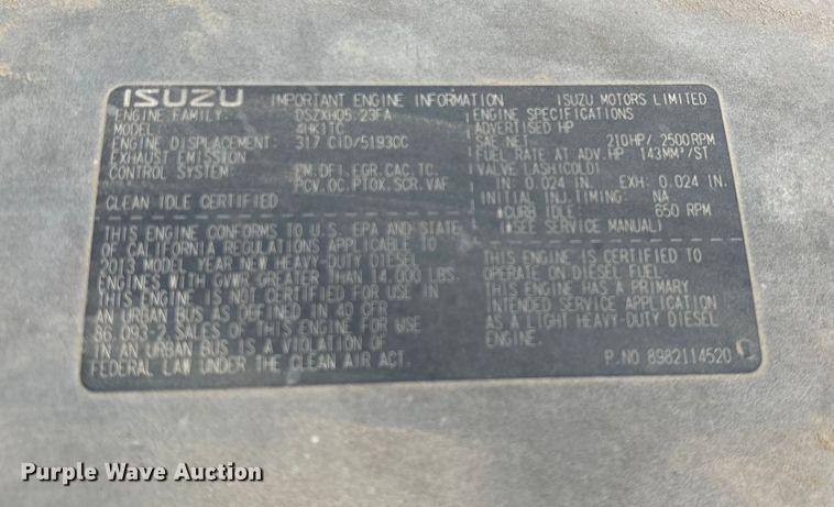 image for item ED2232 2014 Isuzu NPRHD box truck