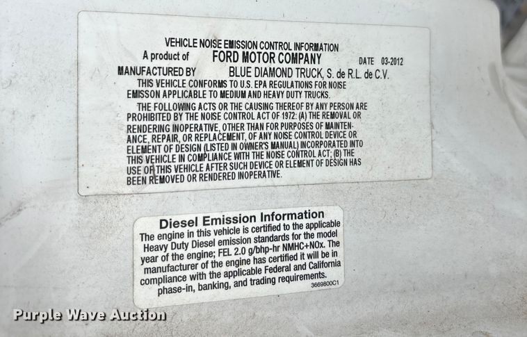 image for item ED2237 2012 Ford F750 box truck