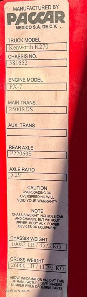 image for item ED2242 2018 Kenworth K270 box truck