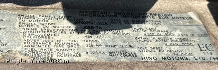 image for item ED5911 2008 Hino 268 flatbed truck