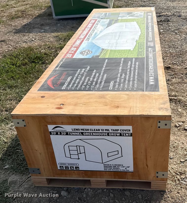 image for item EG8235 Covermore GH202010 tunnel greenhouse grow tent