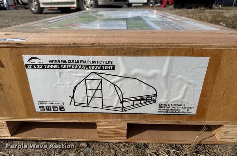 image for item EG8236 Covermore GH122007 tunnel greenhouse grow tent