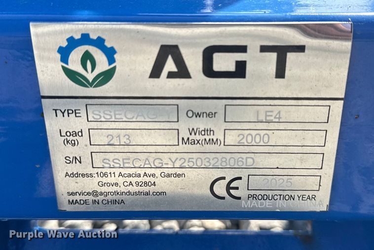 image for item EG8237 2025 AGT SSECAG-Y skid steer auger
