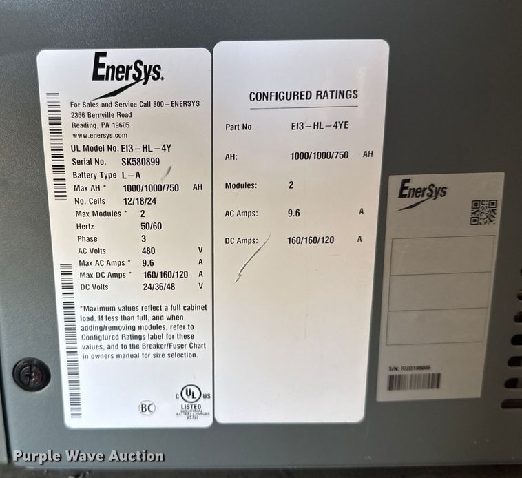 image for item EG8248 EnerSys EI3-HL-4Y forklift charger
