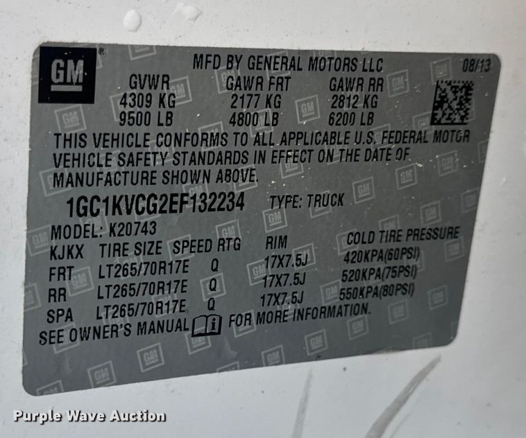 image for item EH7450 2014 Chevrolet Silverado 2500HD Crew Cab pickup truck