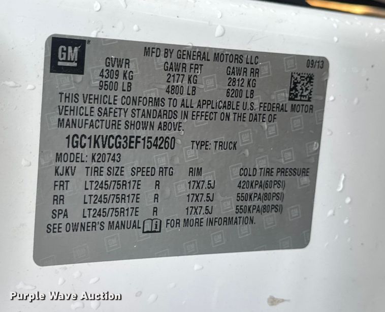 image for item EH7452 2014 Chevrolet Silverado 2500HD Crew Cab pickup truck