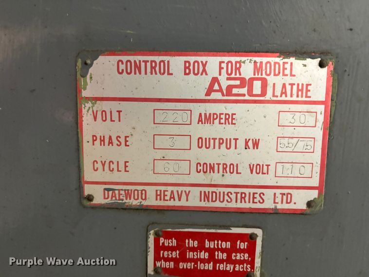 image for item EH7506 1979 Daewoo Heavy Industries LTD A20  lathe