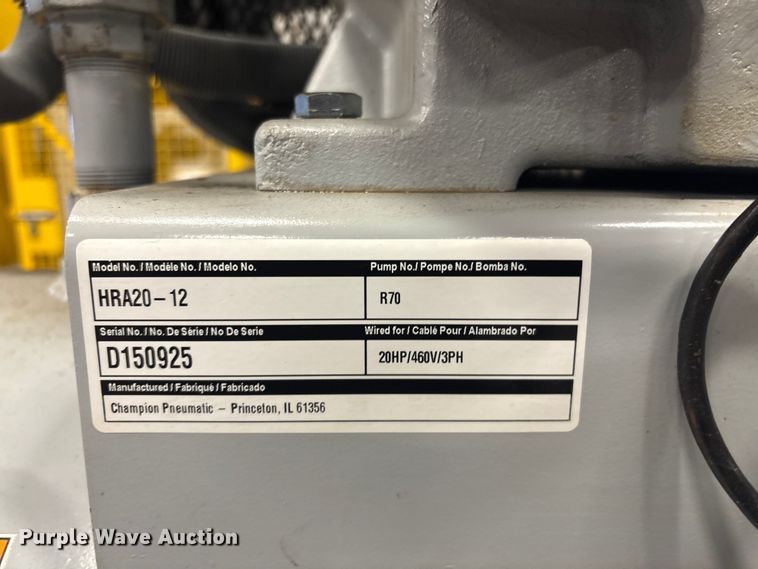 image for item EH7507 2016 Gardener Denver air compressor