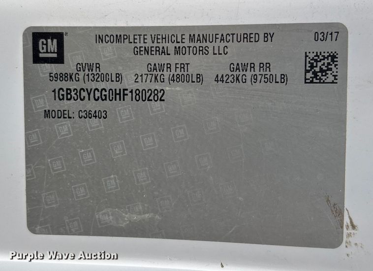 image for item EL6101 2017 Chevrolet Silverado 3500HD utility bed pickup truck