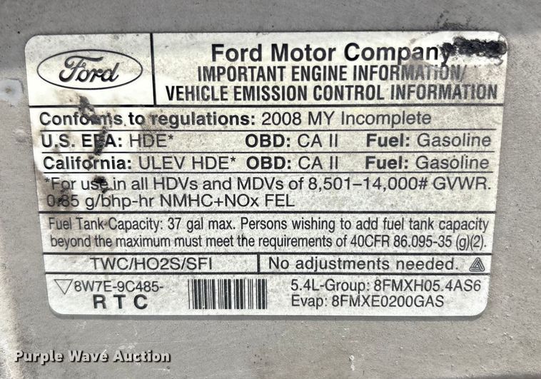 image for item EM6066 2008 Ford E350 Super Duty box truck