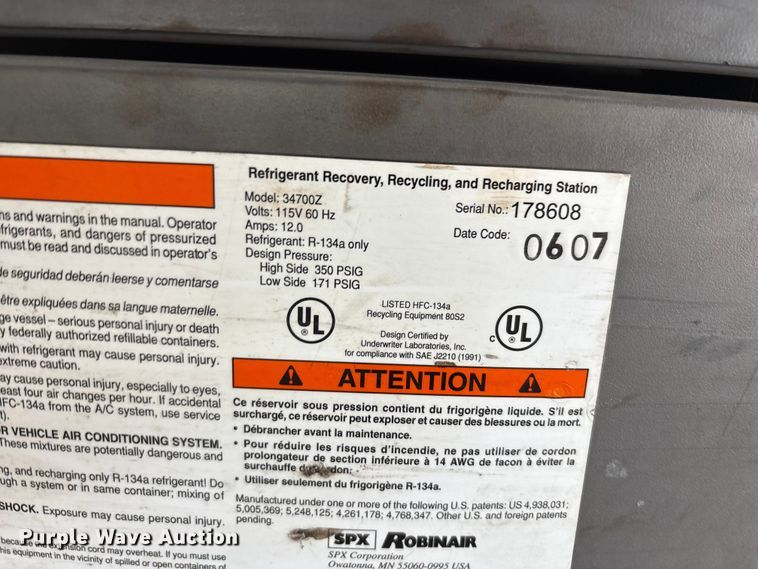 image for item EM6078 (2) Robinair refrigerant recovery recycling units