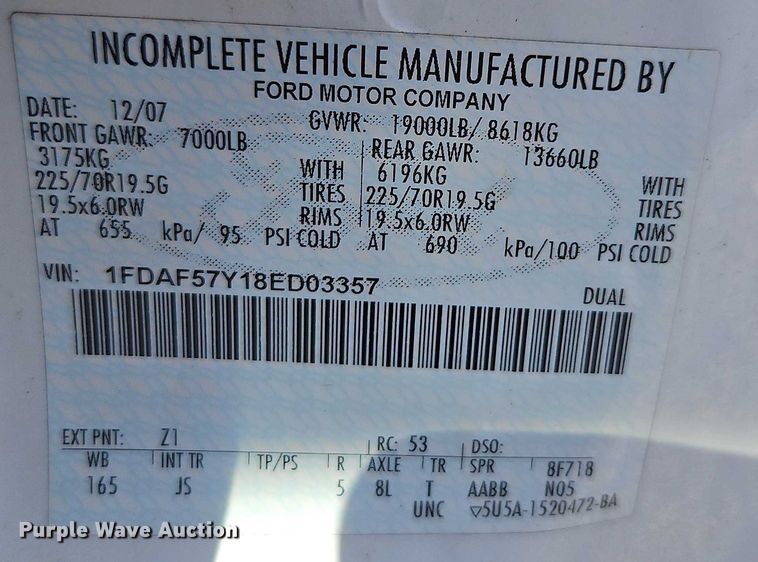 image for item EO4688 2008 Ford F550 Super Duty utility / service truck