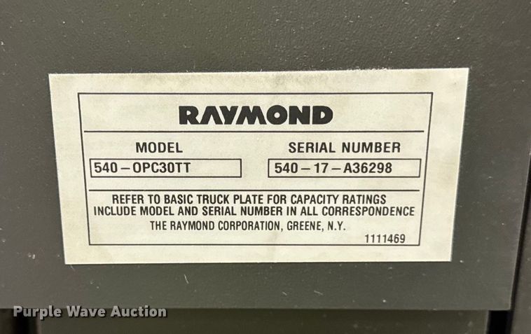 image for item ER0097 2017 Raymond 5400 order picker